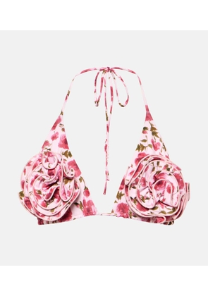 Magda Butrym Floral-applique triangle bikini top