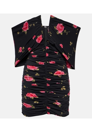 Magda Butrym Off-shoulder floral ruched minidress