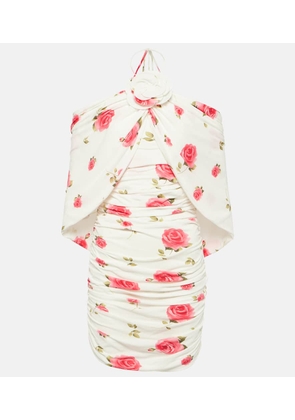 Magda Butrym Floral-applique ruched minidress