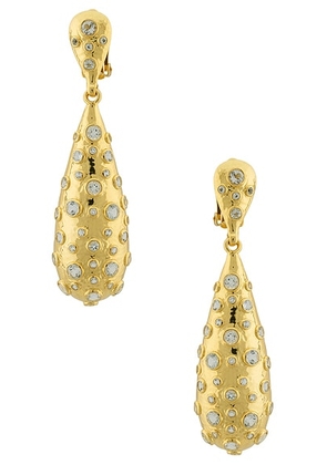 VALERE Shine Earrings in Clear Quartz Crystal & Gold - Metallic Gold. Size all.