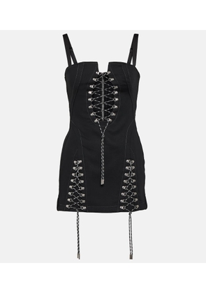 Dion Lee Lace-up cotton twill minidress