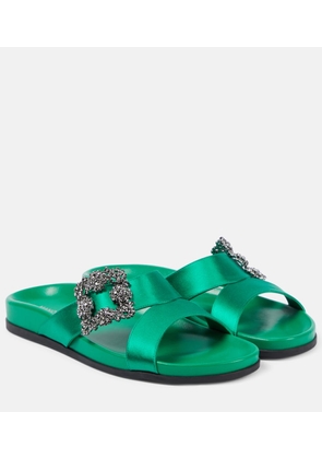 Manolo Blahnik Chilanghi embellished satin sandals