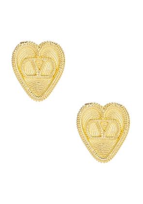 Valentino Garavani Fil Perdu Earrings in Antique Brass - Metallic Gold. Size all.