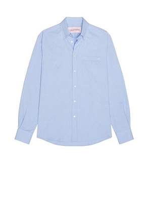 Valentino V Logo Signature Shirt in Sky Spring - Blue. Size 40 (also in 42, 44).