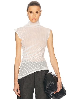 Victoria Beckham Sleeveless High Neck Top in White - White. Size M (also in S).
