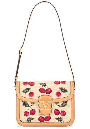 Valentino Garavani 9to5 Shoulder Bag in Naturale  Multicolor  & Natural Camel - Tan. Size all.