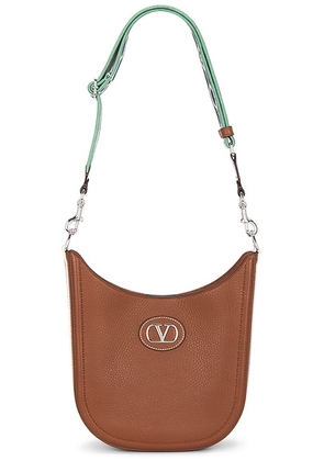 Valentino Garavani Antibes Medium Hobo Bag in Selleria  Bianco Blue  Ivory  & Navy - Brown. Size all.