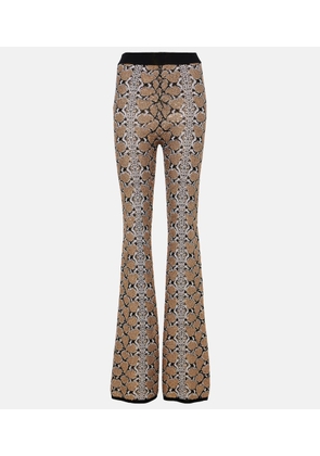 Balmain Snake-print flared pants