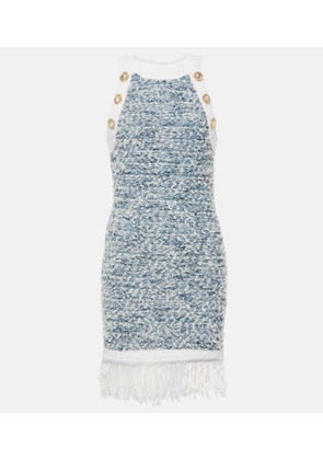 Balmain Fringed tweed minidress