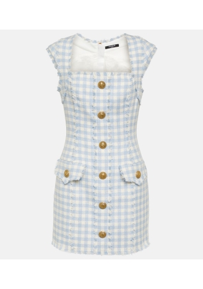 Balmain Gingham tweed minidress