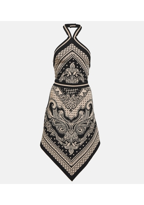 Balmain Paisley jacquard halterneck midi dress