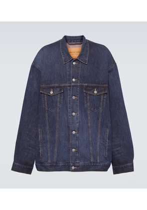 Balenciaga Oversized cotton and silk denim jacket