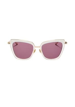 Valentino Garavani V-Daydream II Sunglasses in Cloudy Ivory  V-light Gold  & Bordeaux - White. Size all.