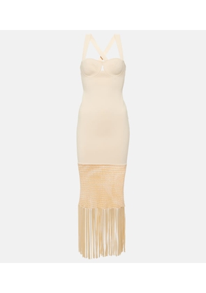 Galvan Diana fringed midi dress