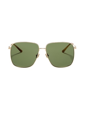 Valentino Garavani VLS 171 Sunglasses in V-light Gold  Light Havana  & Dark Green - Metallic Gold. Size all.