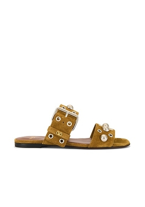 Valentino Garavani Nellcote Slide in Havana Beige - Beige. Size 36 (also in 36.5, 37, 37.5).