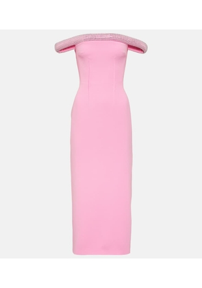 David Koma Crystal-embellished cady midi dress