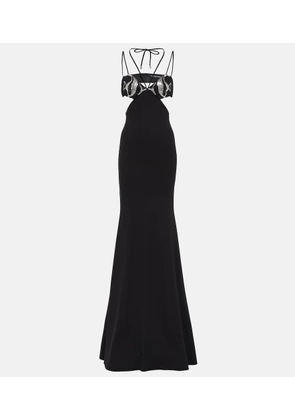 David Koma Embroidered cutout gown