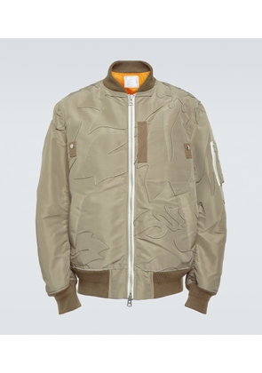 Sacai Embroidered twill bomber jacket
