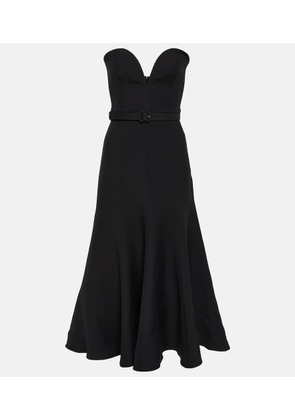 Roland Mouret Strapless wool and silk midi dress