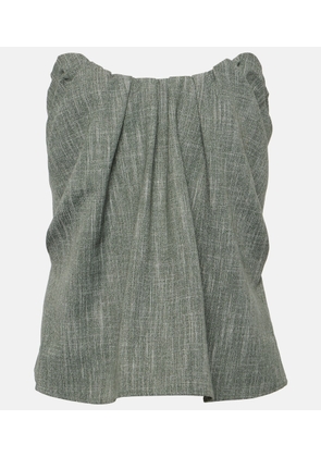 CO Gathered wool-blend top