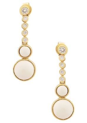 VALERE Night Earrings in White Stone  Crystal  & Gold - White. Size all.