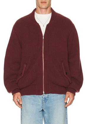 Vowels Knitted Bomber Jacket in Madame Red - Red. Size 4 (also in ).