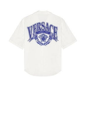 VERSACE Crest Shirt in White - White. Size 48 (also in ).