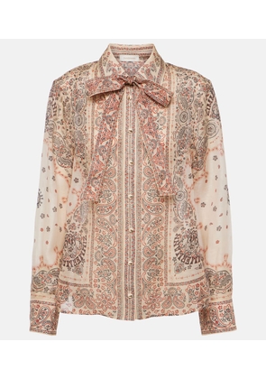 Zimmermann Matchmaker printed linen and silk blouse