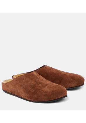 The Row Hugo suede mules