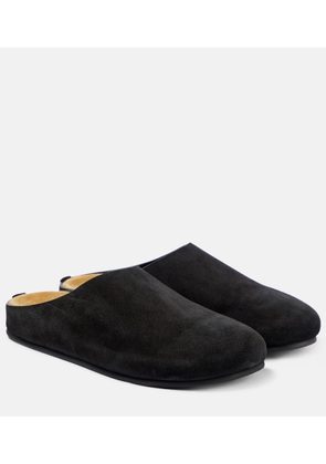 The Row Hudson suede mules