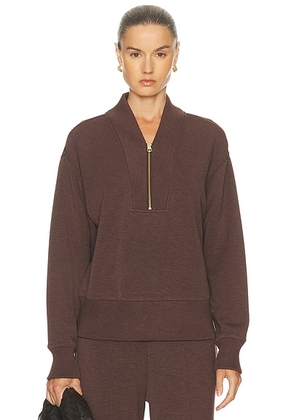 Varley Sally Half Zip Sweater in Coffee Bean Marl - Chocolate. Size XL (also in XS).