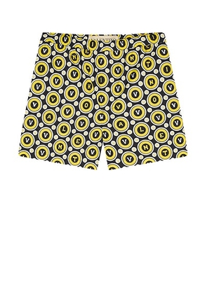 Valentino Swim Shorts in Black & Yellow - Black. Size 46 (also in 48, 50, 52).