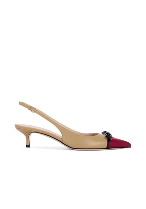 Valentino Garavani Bepointy Slingback in Insolent  Cammello  & Nero - Beige. Size 36 (also in 36.5, 37.5, 38, 38.5, 39, 39.5, 40, 41).
