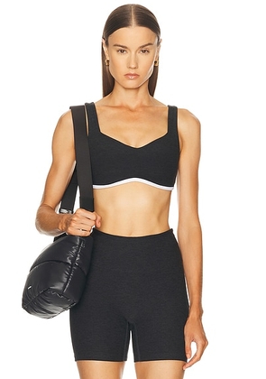 YEAR OF OURS Isadora Bra in Heather Black & White - Black. Size L (also in M, XS).