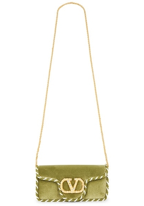 Valentino Garavani Loco Clutch in Cactus Green - Green. Size all.