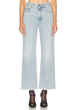 Valentino Frayed Hem Straight Leg in Blu - Blue. Size 24 (also in 25, 26, 27).