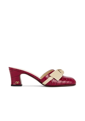 Valentino Garavani Knotty Mule in Cayenne & Dusty Beige - Red. Size 36 (also in 36.5, 38.5, 39.5, 40).