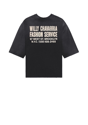 Willy Chavarria Fashion Services Buffalo Tee in Black - Black. Size L (also in ).