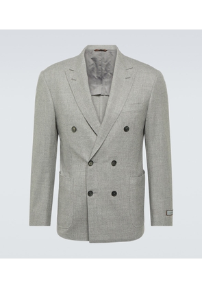 Canali Double-breasted cashmere-blend blazer