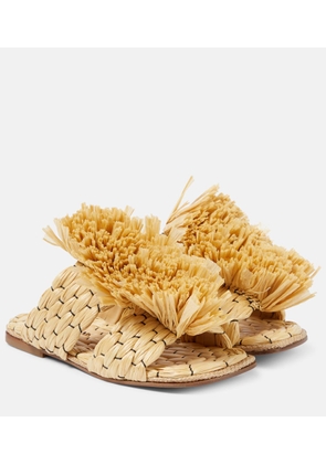 Dries Van Noten Raffia espadrille slides