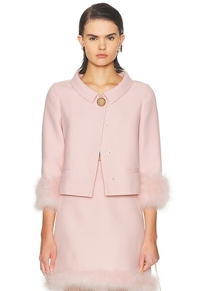 Valentino Feather Crepe Jacket in Rose - Pink. Size 36 (also in 38).