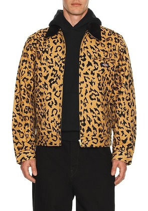 WACKO MARIA x Dickies Leopard Work Jacket in Beige - Brown. Size L (also in M).