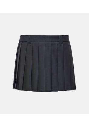 Miu Miu Pleated virgin wool miniskirt