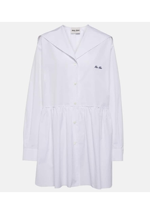 Miu Miu Gathered cotton poplin shirt dress