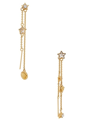 VERSACE Drop Earrings in Versace Gold & Crystal - Gold. Size all.