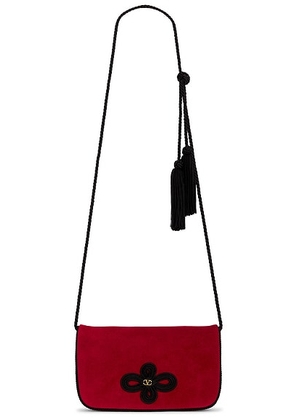 Valentino Garavani Sans Fin Suede Mini Bag in Rosso V & Nero - Red. Size all.