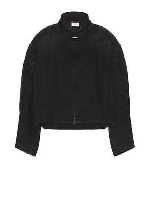 VETEMENTS Racing Denim Jacket in Vintage Black - Black. Size M (also in ).
