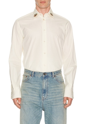 Valentino Poplin Long Sleeve Shirt in Avorio - Cream. Size 37 (also in 39).