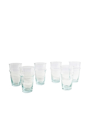 Verve Culture Moroccan Beldi Glassware Set Of 6 in Clear - Neutral. Size all.